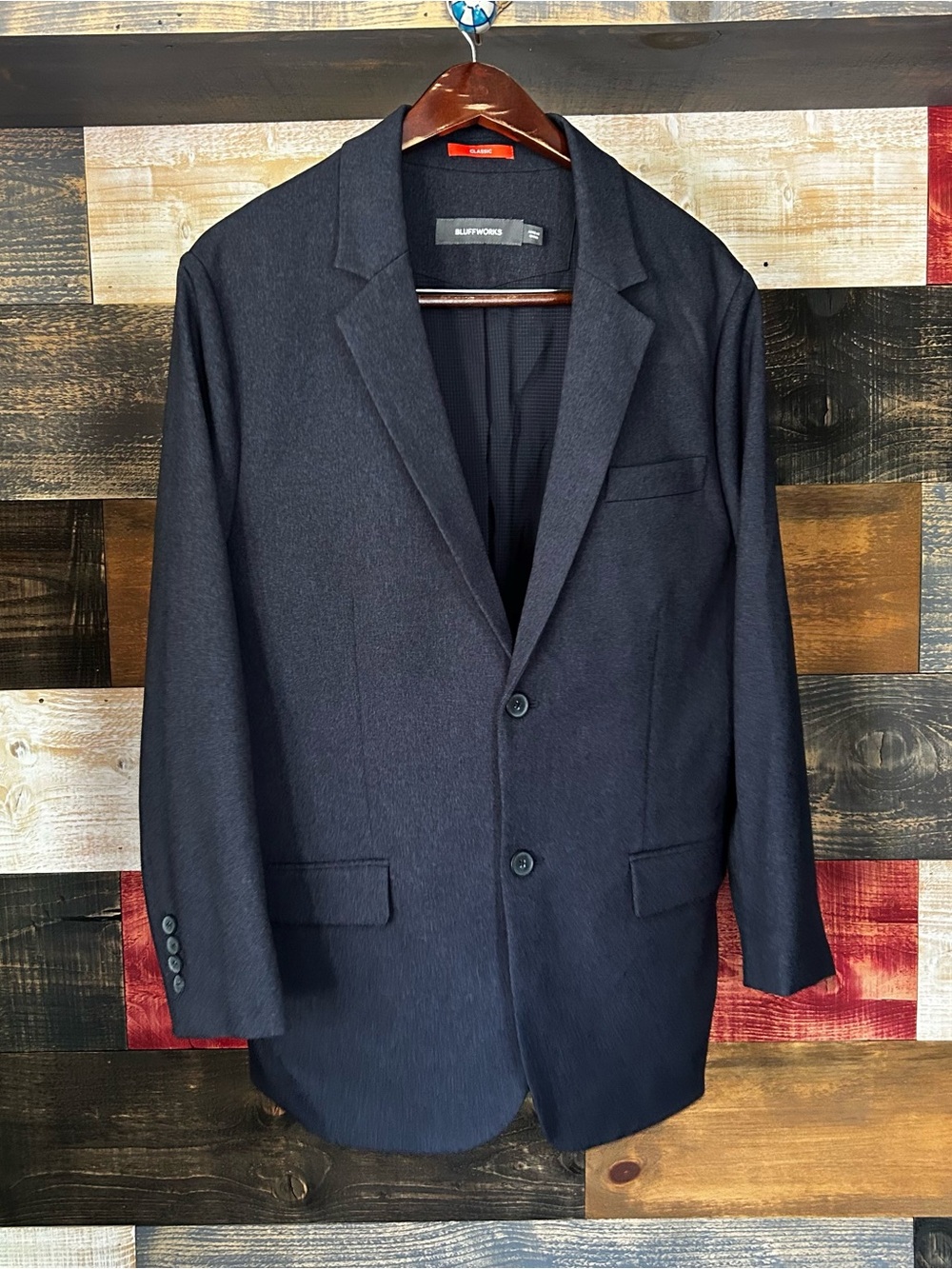 NEW BLUFFWORKS Bluff works Men’s GREY gramercy Blazer SPORT COAT 42R